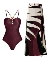 wine red swimwear