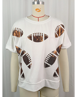 Game Day Sequin Football Patch Top