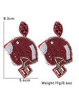 Beaded Football Earrings