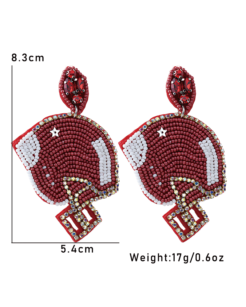 Beaded Football Earrings