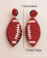 Beaded Football Earrings