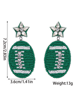 Beaded Football Earrings