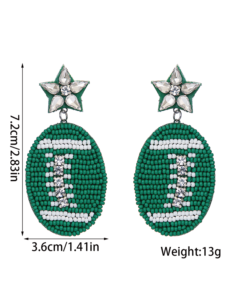 Beaded Football Earrings