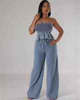 Love Me Always Denim Pant Set