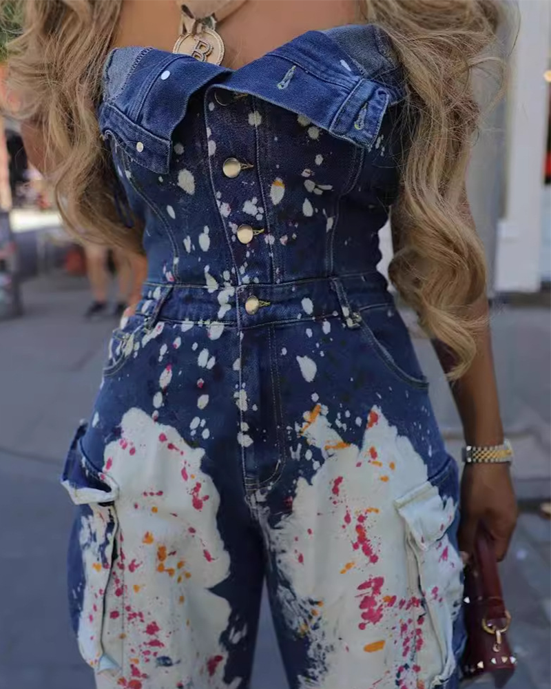 Splash Barbie Denim Jumpsuit