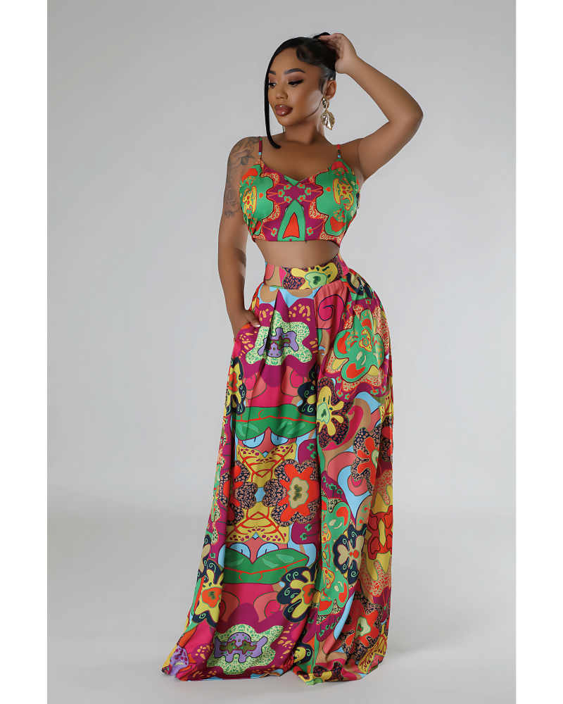 Colorful Palazzo Pants Set