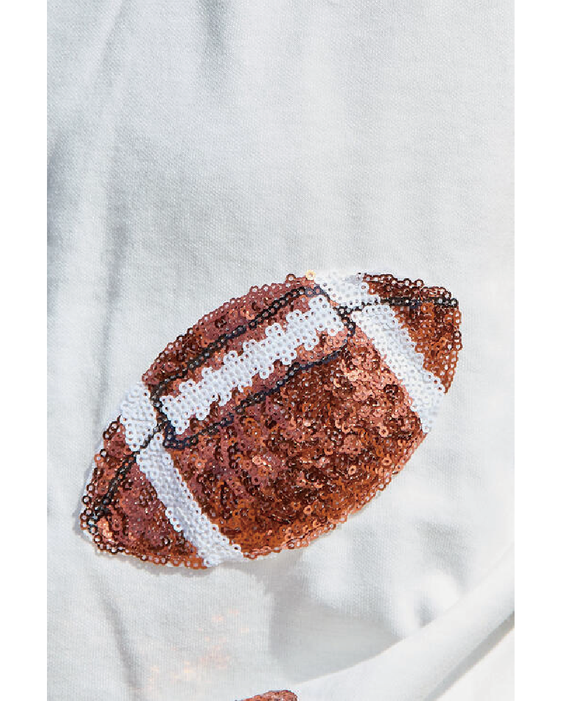 Rugby Sequined Football Graphic Sweatshirt