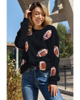 Rugby Sequined Football Graphic Sweatshirt