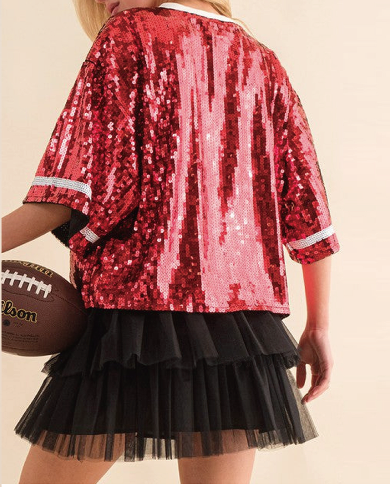 Everly-Pearlescent Football Top