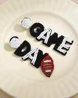 Beaded Football Earrings