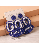 Beaded Football Earrings