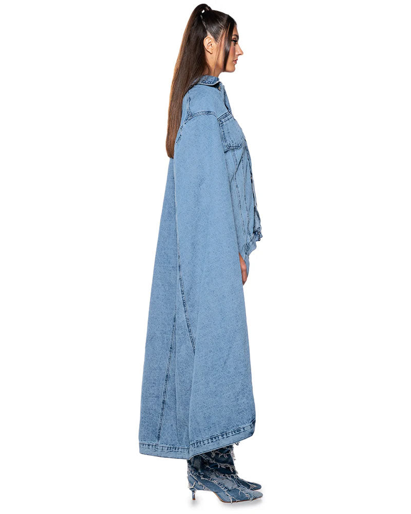 denim poncho dress DENIM DRESS AND PONCHO