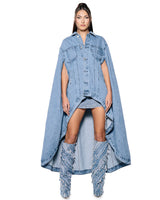 Don__ Talk Loud Maxi Denim Poncho