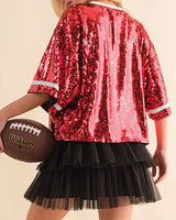 OVERSIZED football sequin Shirt