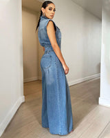 VINTAGE VIBES DENIM JUMPSUIT