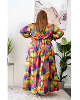 COLORFUL PRINTED MAXI DRESS