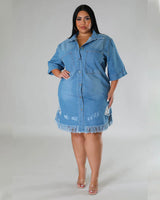 Baddie Drip Distressed Denim Dress