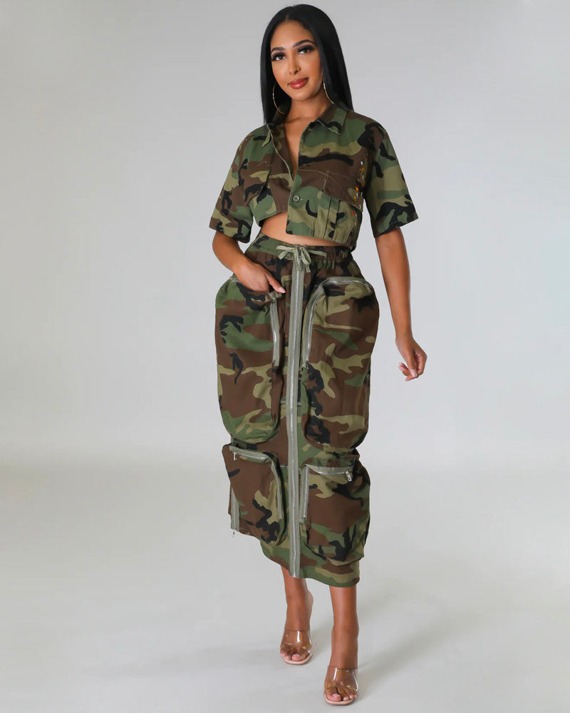 Camo Cargo Skirt