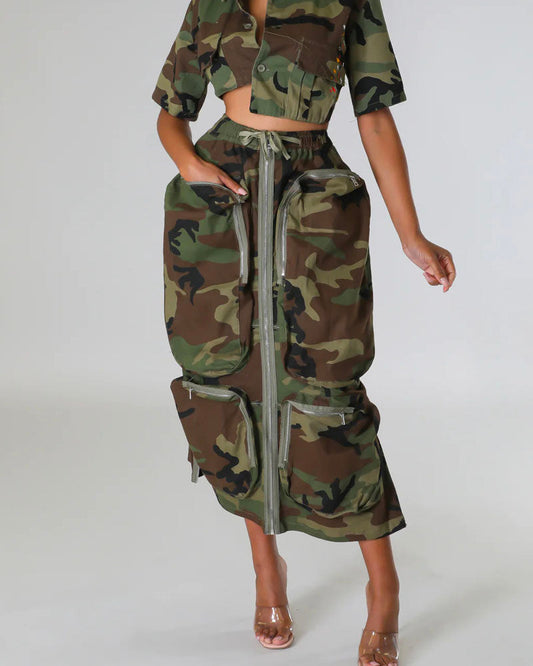 Camo Cargo Skirt