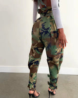 Cargo Camo High Waist Overall