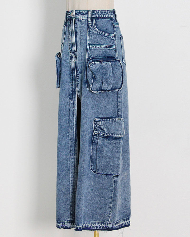 HOLDING OUT DENIM CARGO SKIRT