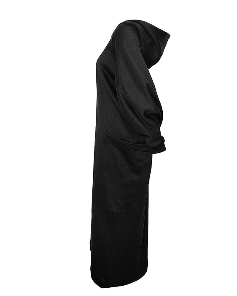 Long Hooded Pullover Dress