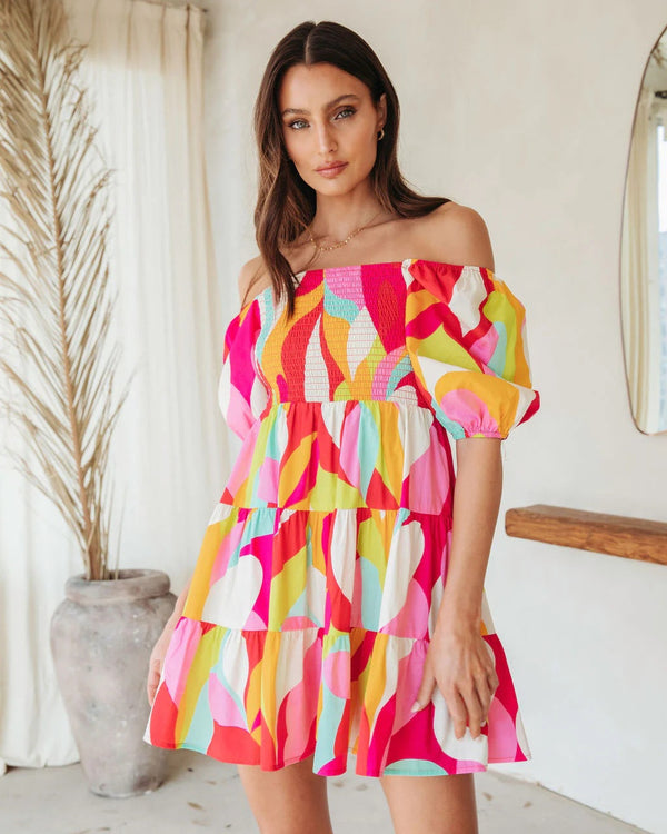 Geometric Sweetheart Dress