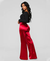 Make A Wish Stretch Satin Pants