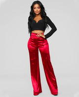 Make A Wish Stretch Satin Pants