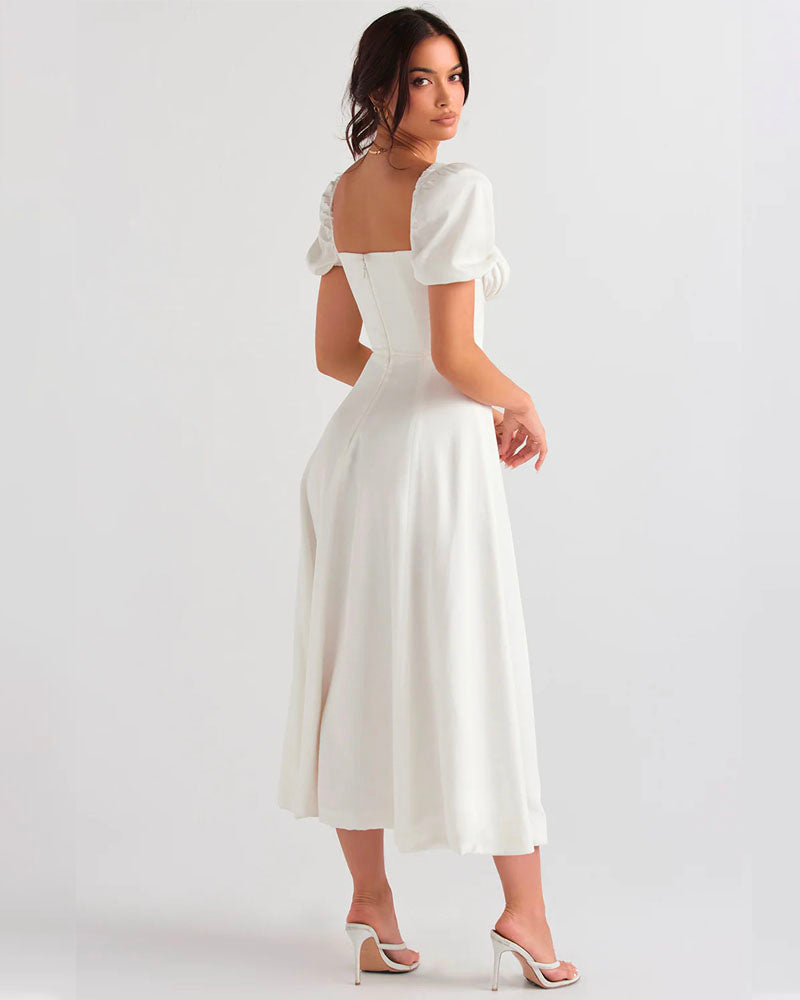 TALLULAH PUFF SLEEVE MIDI DRESS