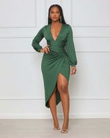 Venetian Ruched Bodycon Dress