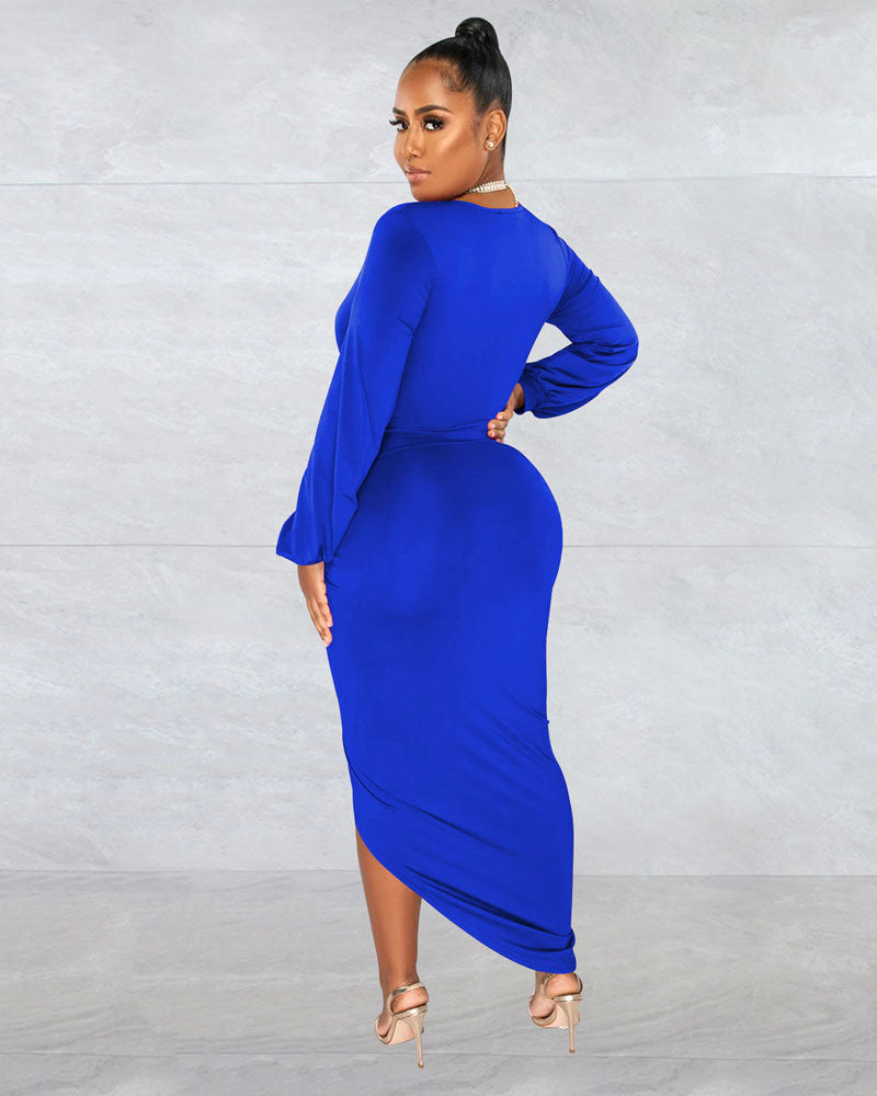 Venetian Ruched Bodycon Dress